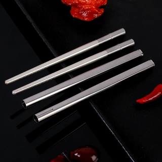 直插式银筷子不锈钢拼接折叠式筷子食品级镜面抛光节日礼赠国潮