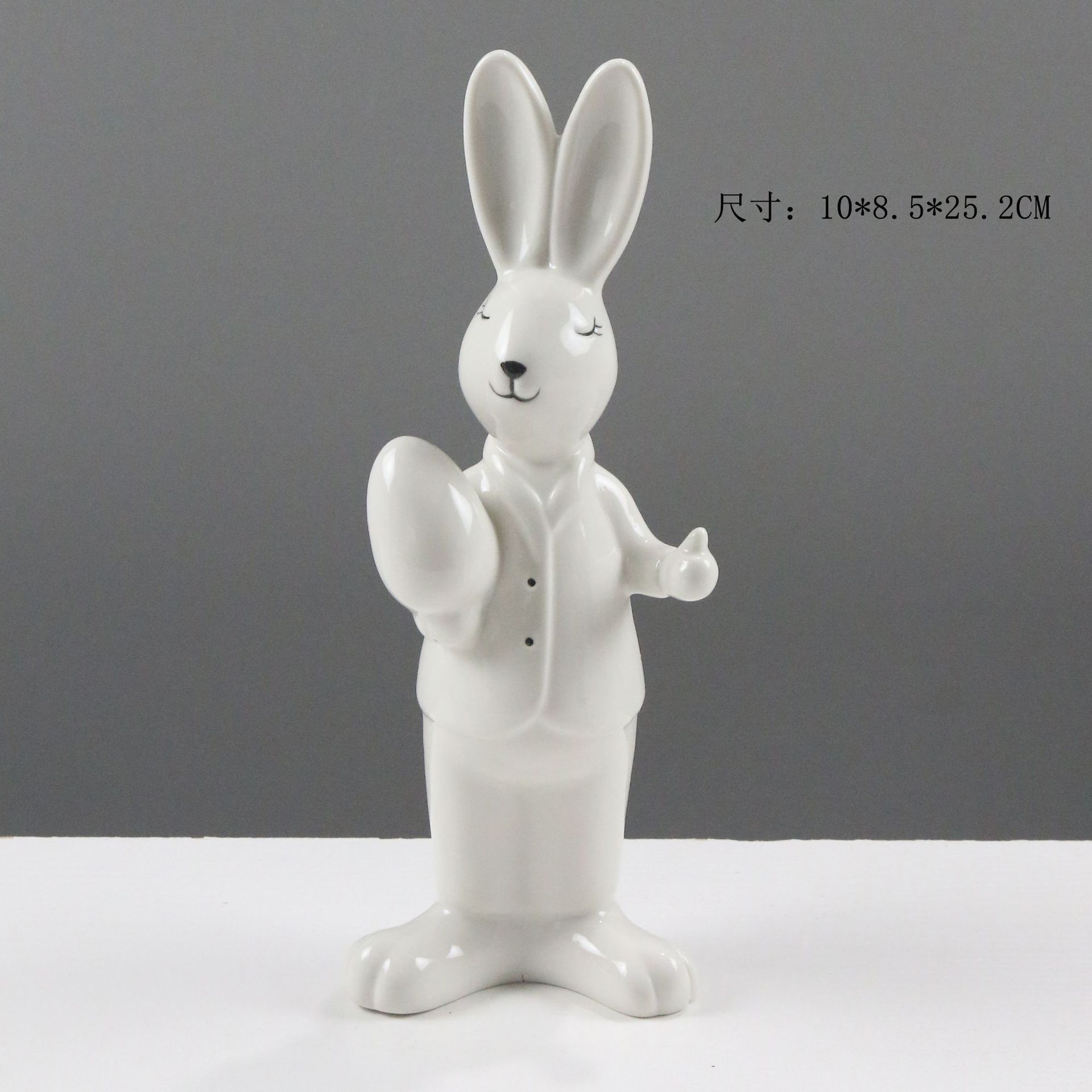 Animal abstracto nórdico decoración artesanía de cerámica minimalista moda moderna creativa decoración suave conejo comercio exterior al por mayor