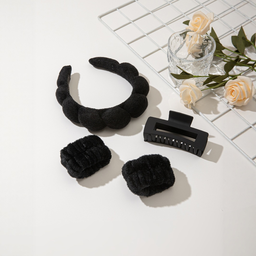 Diadema de nube superior de cráneo alto transfronterizo europeo y americano conjunto de horquillas para el cabello esponja para el lavado de cara femenino diadema desmaquillante desmaquillante accesorios para el cabello al por mayor