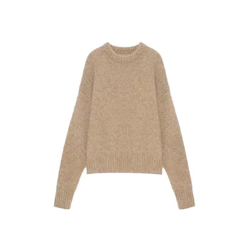 Вязаный свитер, демисезонная однотонная стеганая куртка, oversize