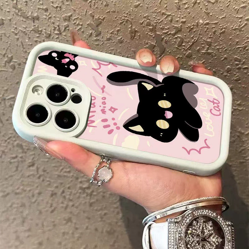 Чехол для телефона (совместимый с Apple) для множества моделей iPhone, милый принт котика, защита от ударов