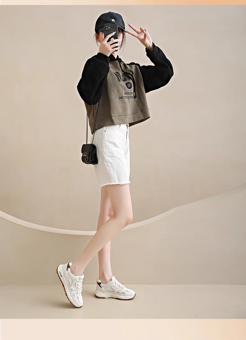 Zapatos blancos pequeños transpirables de malla con suela gruesa para mujer, nuevos y versátiles zapatos casuales de tabla con forma de bizcocho_voghion.com