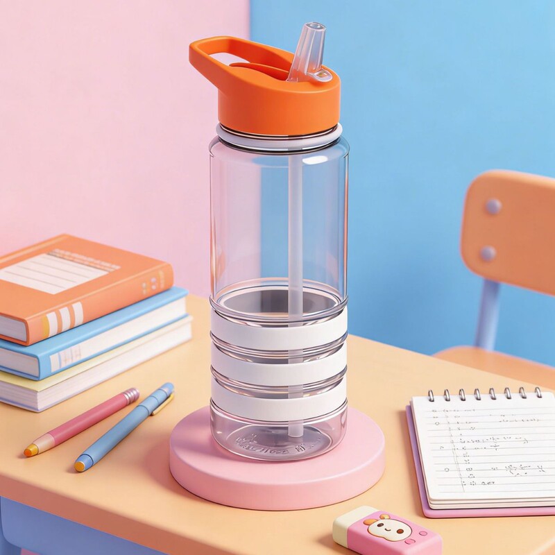 Transparent Plastic Straight Straw Cup with Handle and Non-Slip Cover for Easy Hydration during Work Breaks Transparent Plastic Straight Straw Cup with Handle and Non-Slip Cover for Easy Hydration during Work Breaks