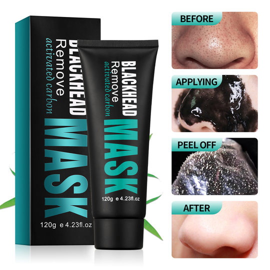 Blackhead Removal Nasal Mask Set Bamboo Charcoal Tear Mask Area T Care Blackhead Removal Nasal Mask with Brush 4 Acne Needles
