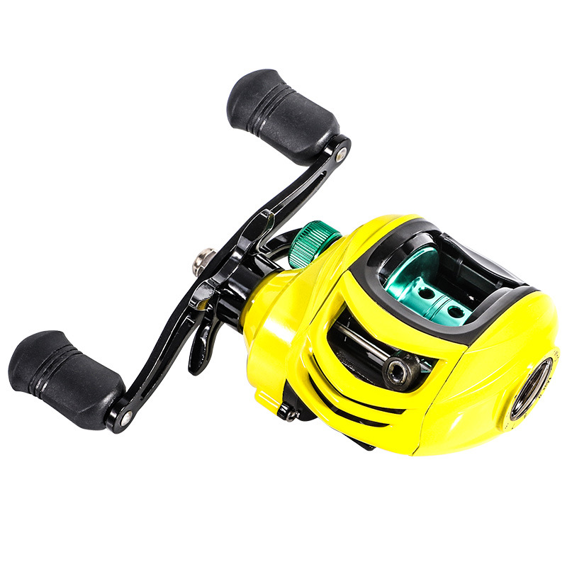 Línea anti-explosión pequeña rueda amarilla eje de metal completo rueda de gota de agua carretera magnética rueda asiática rueda micro universal rueda de pesca de tiro largo