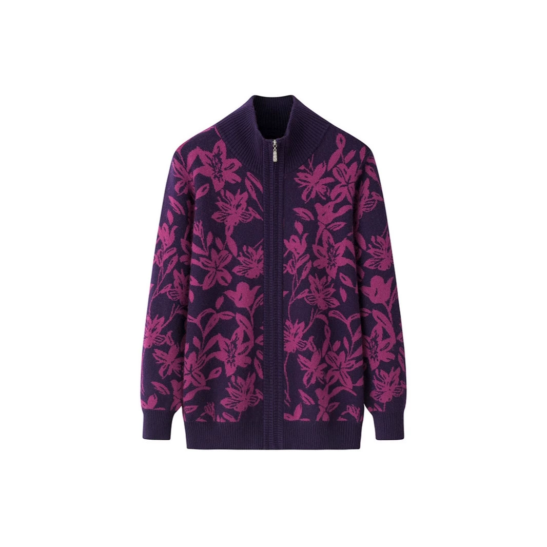 Woolen sweater, cardigan with zipper, knitted jacket, increased thickness, factory direct supply