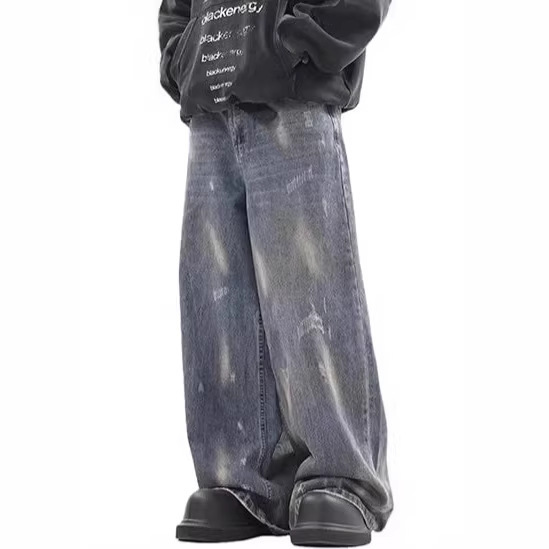 Men's Loose Jeans Hip-Hop Skate Pants Retro Jeans Loose Fit Skateboarding Jeans Streetwear Men's Loose Jeans Hip-Hop Skate Pants Retro Jeans Loose Fit Skateboarding Jeans Streetwear