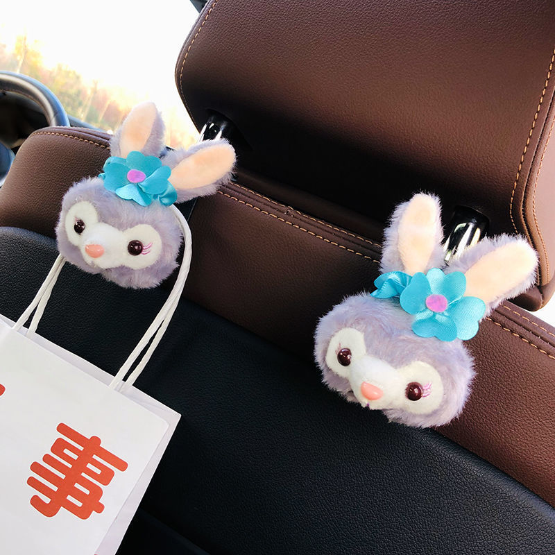 Enganchos lindos para el asiento trasero del automóvil interior del automóvil trasero interior de dibujos animados gancho para el automóvil gancho del respaldo del asiento pareja multifuncional