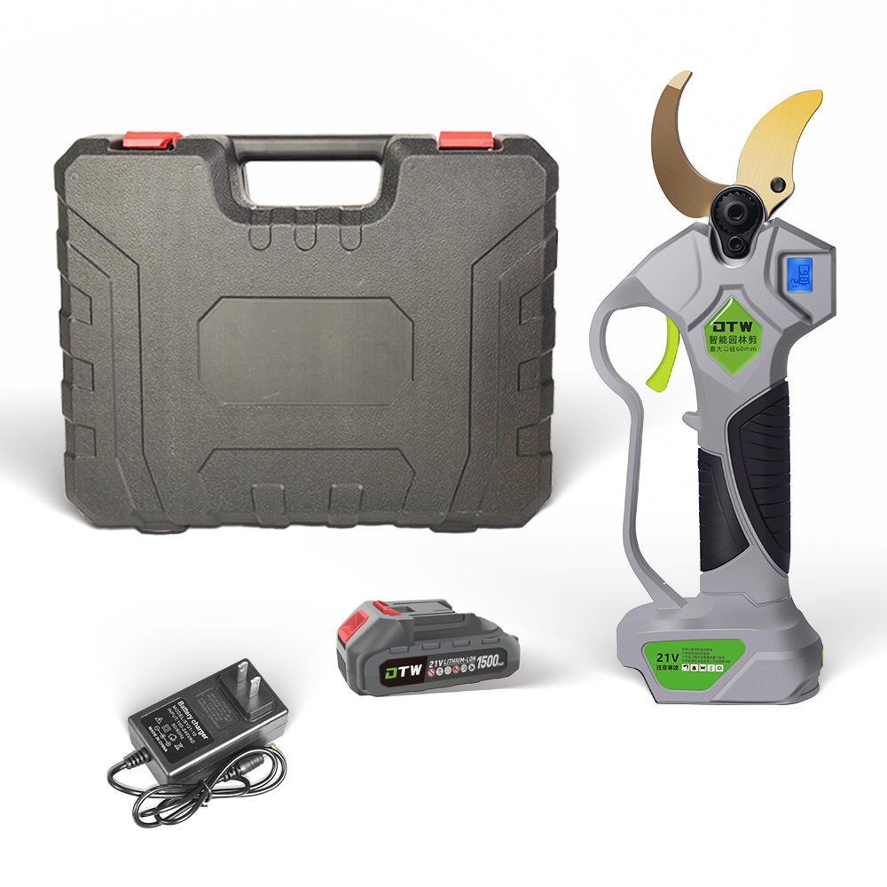 Tijeras de podar eléctricas sin escobillas tijeras de jardín de árboles frutales de litio eléctricas se centran en las ramas de frutas directas de fábrica al por mayor