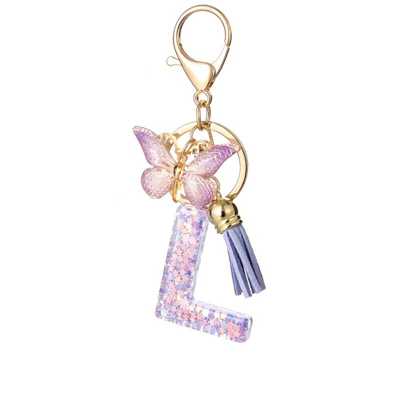 New Resin 26 English Letter Keychain Bag Doll Pendant Capital Letter Couple Name Pendant