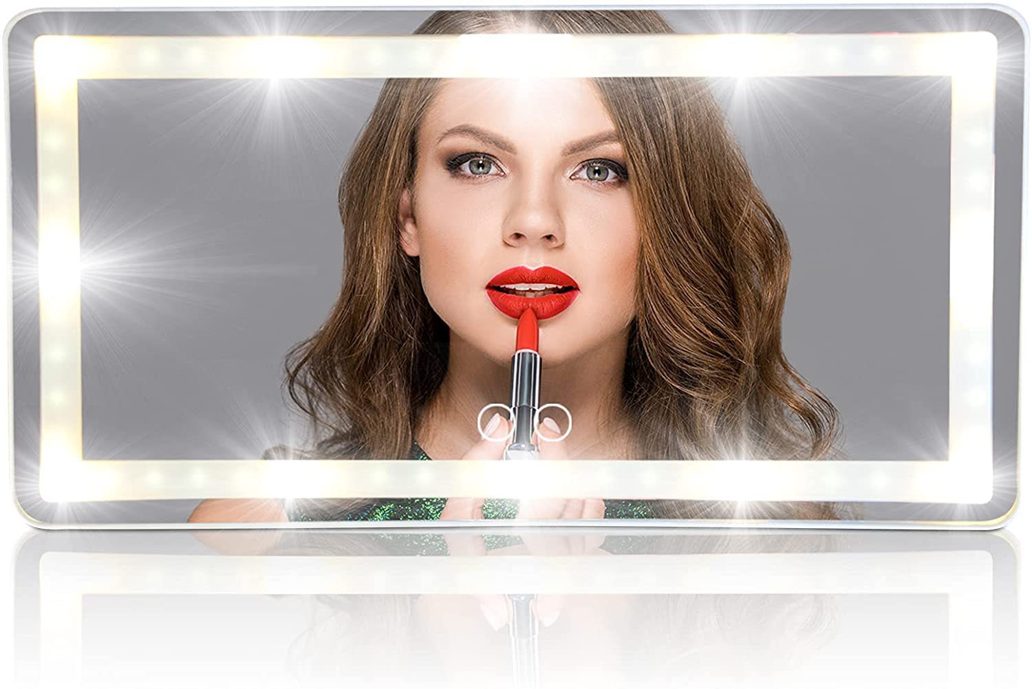Cross-border car sun visor car makeup mirror led touch co-driver shade HD makeup mirror