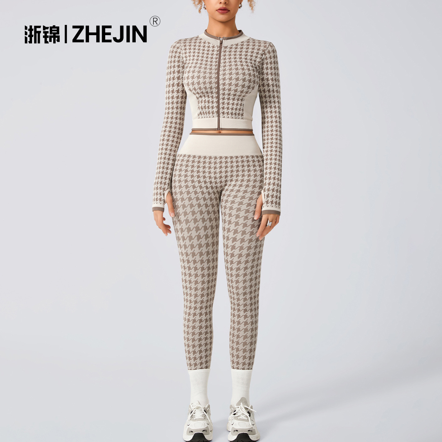 저장진 크로스보더 하운드투스 스포츠웨어 재킷 요가복 하이엔드 여성 피트니스 캐주얼 여성 하이웨이스트 요가 바지