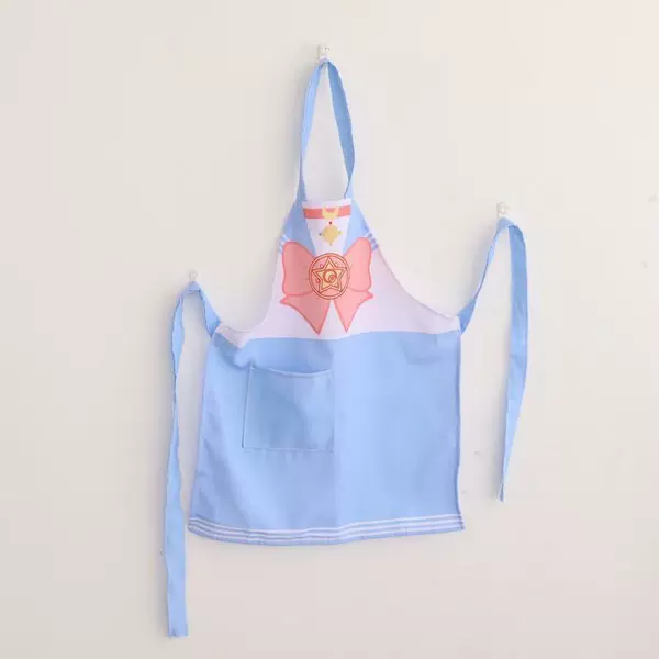 Blue and white beautiful girl children's apron