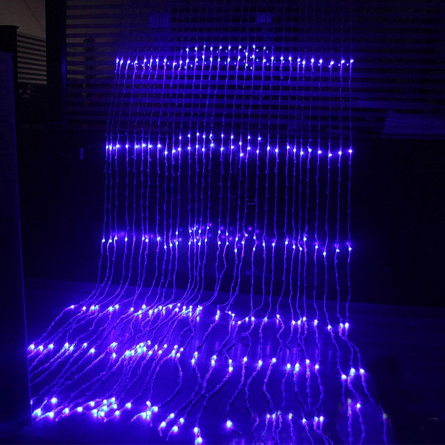 Luces LED en cascada, luces navideñas para centros comerciales, luces decorativas para patios de bodas, guirnaldas de luces, luces intermitentes, luces de marquesina, luces de estrellas