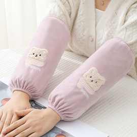 袖套女成人长款套袖冬季工作袖头羽绒服防污护袖可爱卡通学生袖头