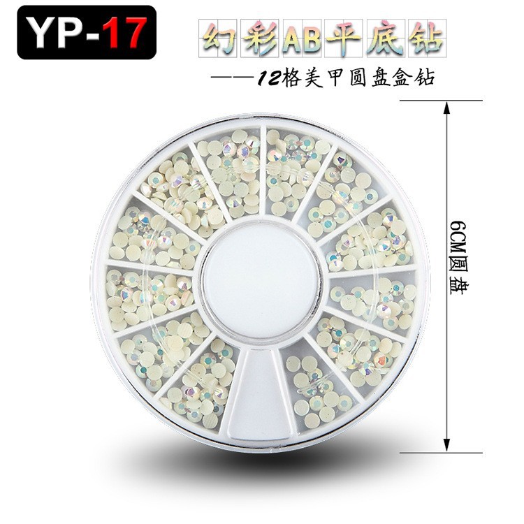 Accesorios para decoración de uñas con forma especial, diamantes de imitación de resina, tachuelas metálicas iridiscentes, caja de diamantes de imitación mixtos de 12 compartimentos, fabricante de materiales con forma especial, venta al por mayor