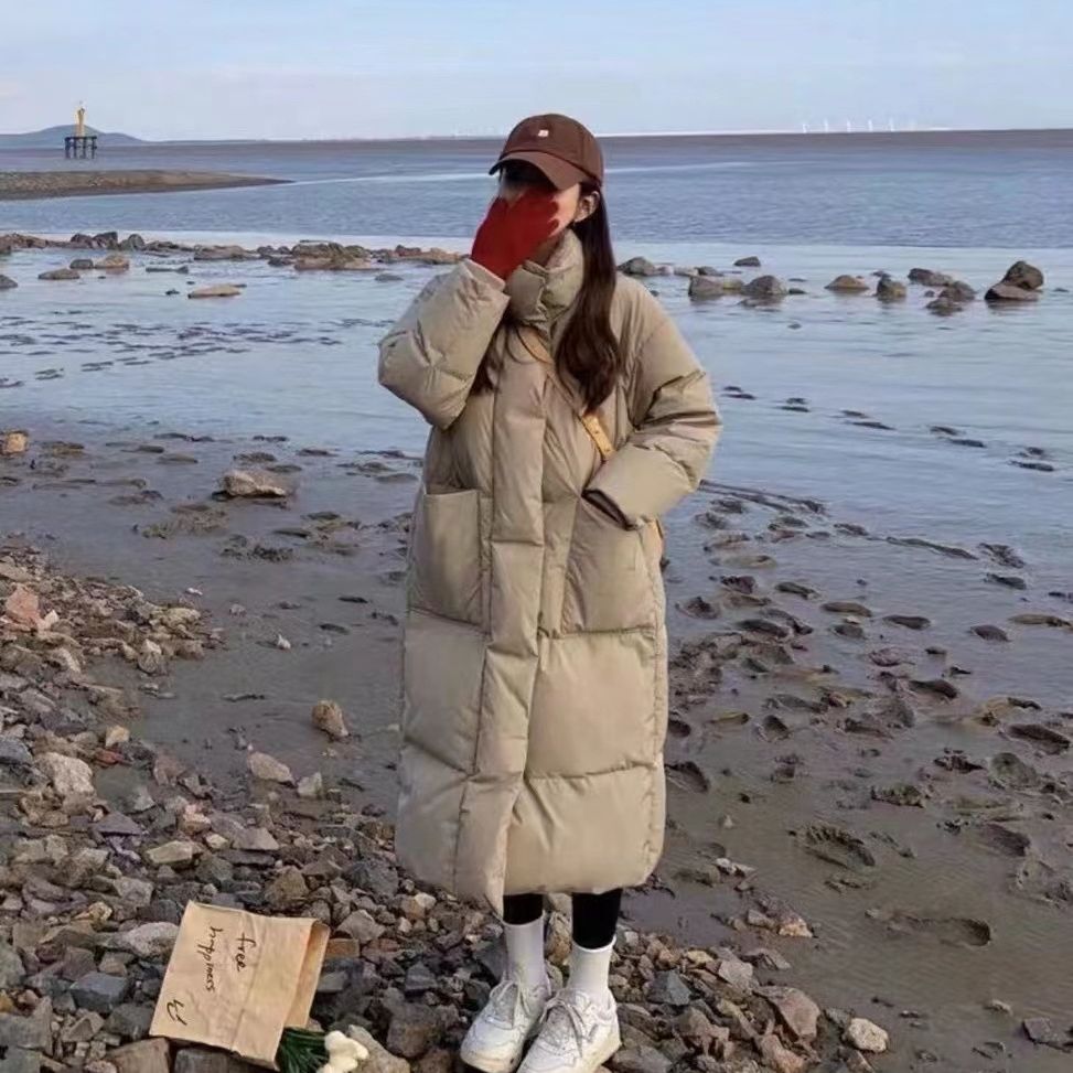 2023 Neue Baumwolljacke für den Winter, heiß verkaufte, übergroße Baumwolljacke mit Nischendesign-Feeling, wattierte Jacke mit verdicktem Mantel, langer Stil_voghion.com