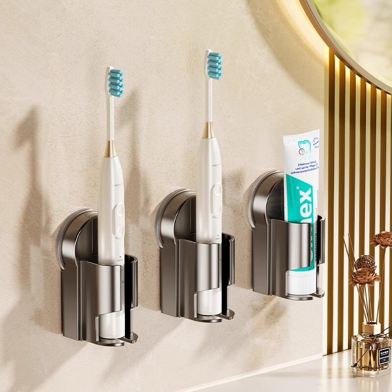 Suction Cup Electric Toothbrush Storage Rack Wall-Mounted Punch-Free Bathroom Toothbrush Storage Bathroom Wall Toothbrush Rack