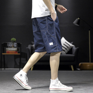 Men's Shorts Outer Wear Summer Korean Style Trendy Loose Casual Pants Straight Workwear Five-Point Student Trendy Brand Harem Pants