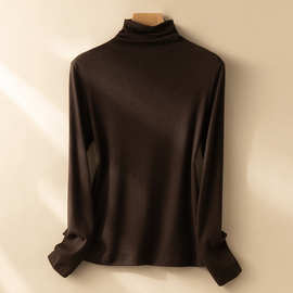 2024秋冬新款超亲肤软糯配大衣内搭半高领针织上衣女高级感打底衫