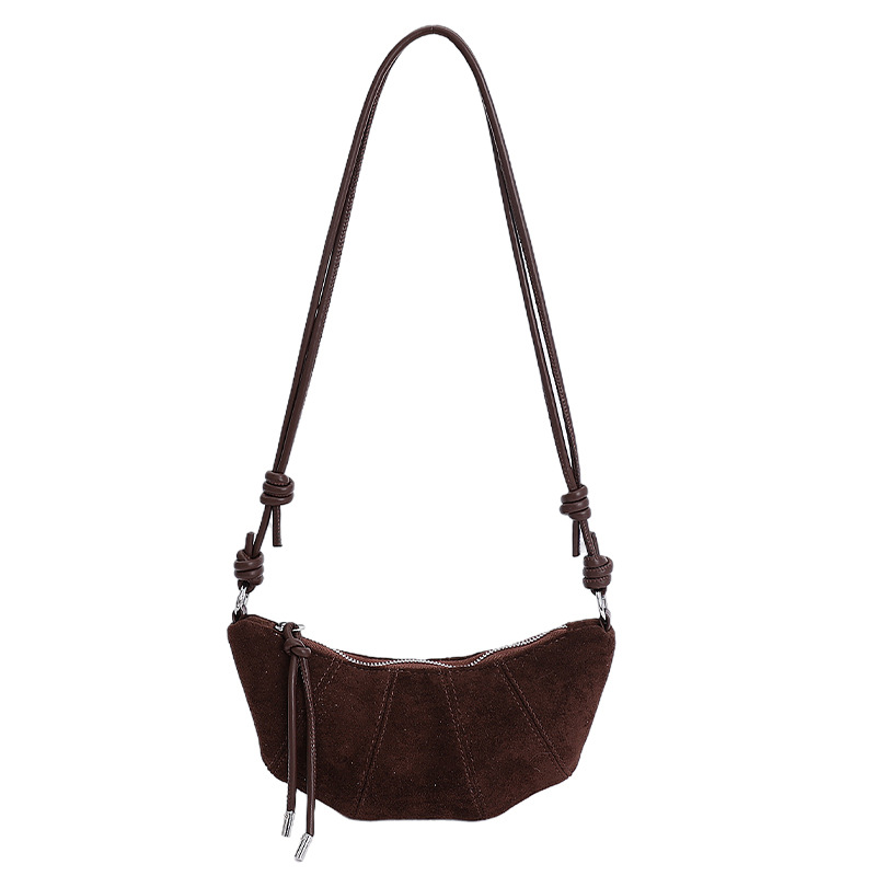 Autumn/Winter Suede Retro Matte Underarm Bag For Women 2025 New Hobo Bag Versatile Crossbody Dumpling Bag - Thumbnail 5