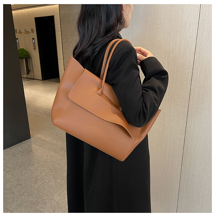 2024 Donna Nuovo Lare Capacità Alta Qualità Texture Semplice Tempo Libero Colore Solido PU Versatile Trendy Portatile Ascellare_voghion.com