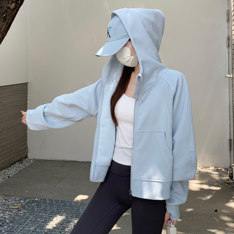 连帽卫衣外套女2025新款春秋款宽松休闲百搭薄款开衫拉链运动上衣|undefined