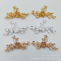 合金牡丹の花の装身具アクセサリー diy 古代スタイルの花嫁のヘアクラウン手作り材料