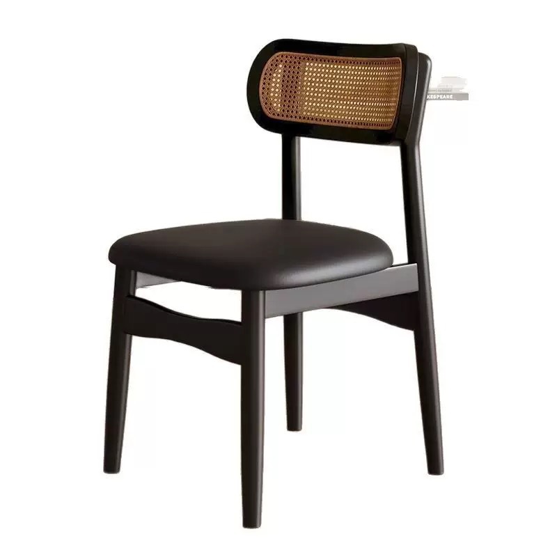 silla de comedor de madera sólida nórdica silla de caña doméstica silla de respaldo silla de mesa de comedor silla de relajación al por mayor bolsa blanda
