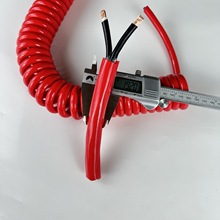 大功率弹簧线螺旋线伸缩电缆线2芯10平方红色电磁吸盘电线电缆