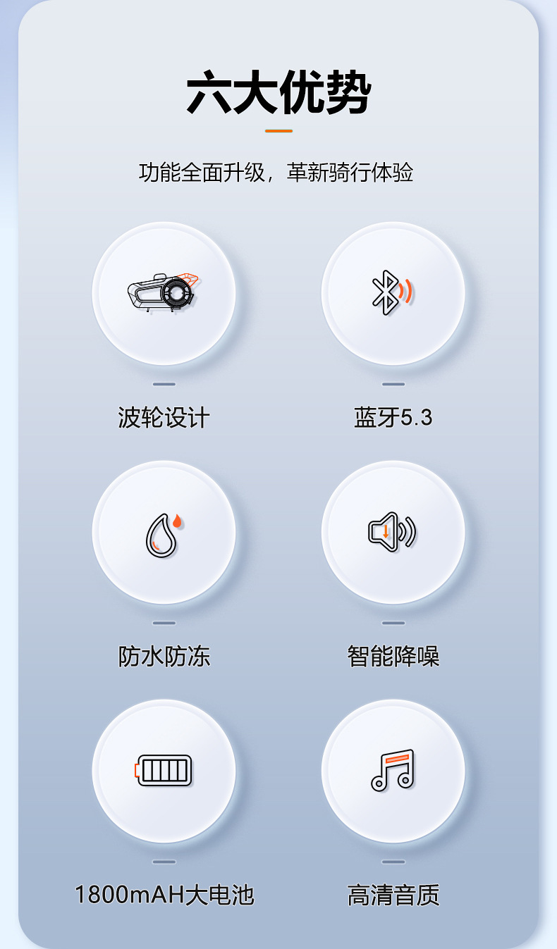 Y50 Helmet Bluetooth Headset Waterproof Dustproof Long Battery Life Large Battery Pulsator Model Noise Reduction Motorcycle Helmet Headset