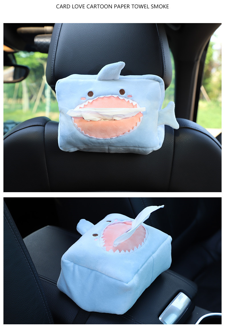 Blue Rain Car Tissue Box Cartoon Decorative Tissue Dispenser Creative Cute Car Seat Back Hanging Armrest Box Dispenser