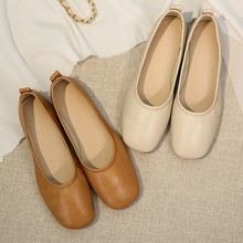 简约浅口豆豆鞋女软底通勤单鞋2025年春季新款平底百搭时尚蛋卷鞋