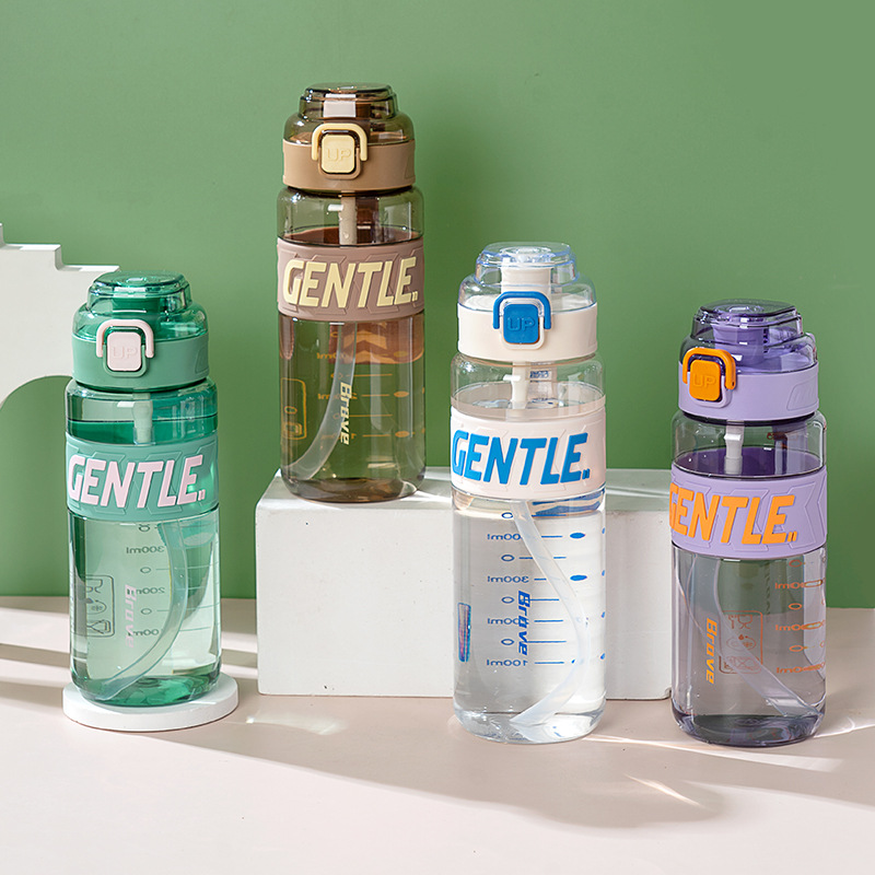 Yitong nueva taza de agua deportiva de gran capacidad taza de plástico de verano estudiantes de oficina adultos hervidor de agua portátil de paja