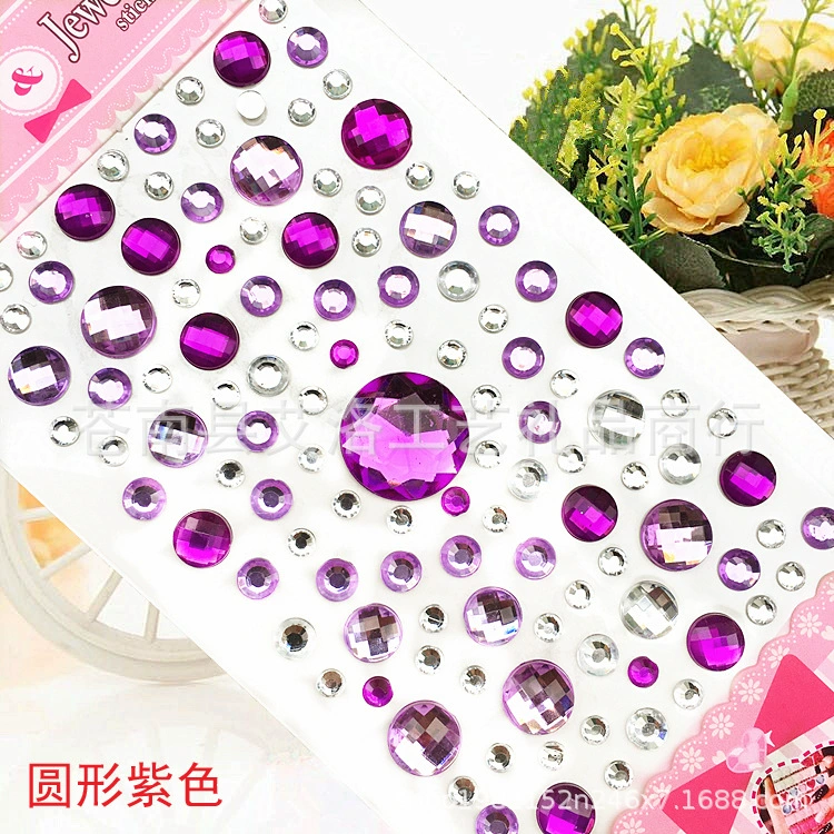 Crystal Patch Acrylic Gem Stickers, Plum Blossom & Heart Designs, 18 × 8.5 cm