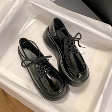 松糕厚底小皮鞋女2025春秋百搭英伦复古圆头玛丽珍单鞋小众设计感