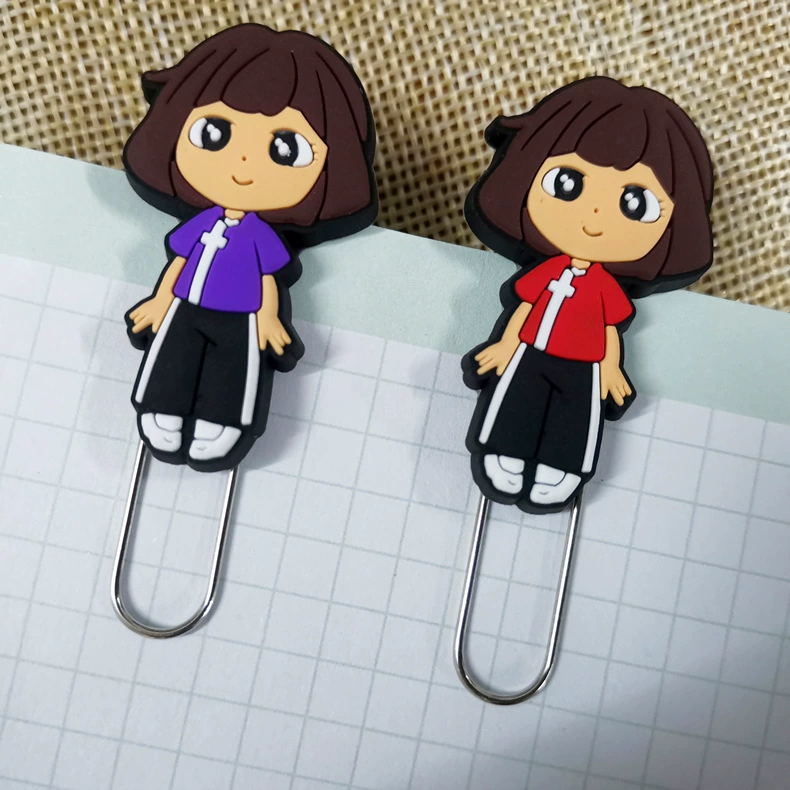 Закладки-скрепки из ПВХ с мультяшными фигурками на заказ