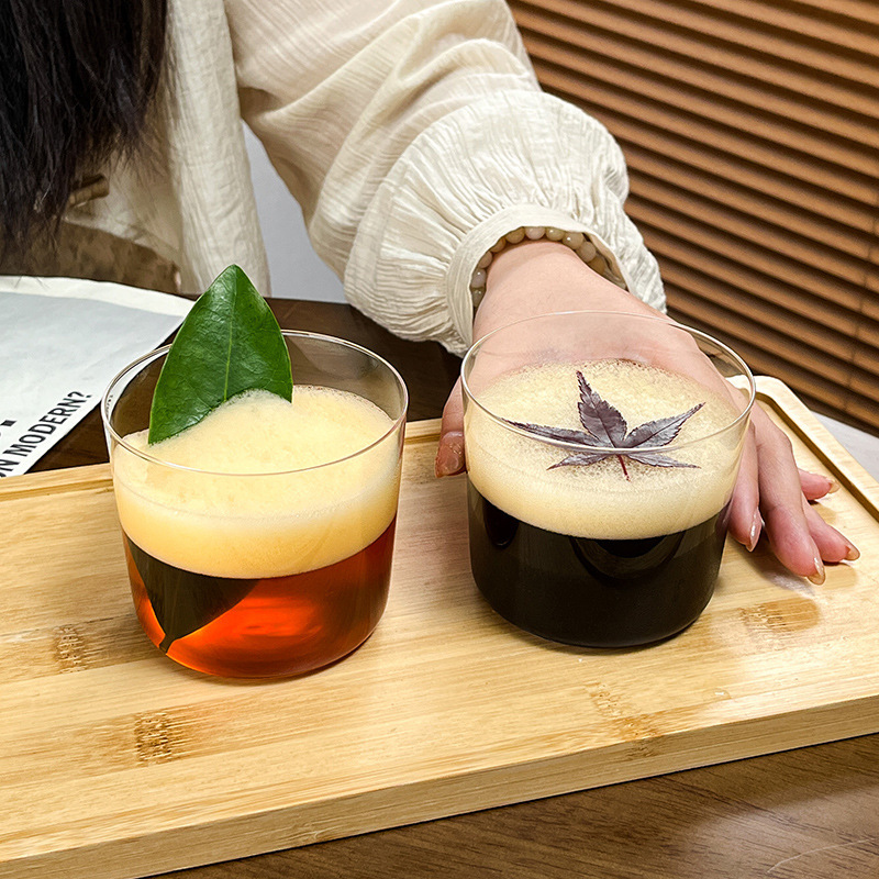 Taza de café con latte simple taza de té taza de cóctel taza de bebidas frías taza de café de vidrio de boca ancha taza de café de hielo ligero americano