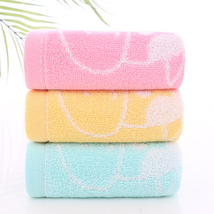 Factory wholesale cotton children's household small towel cute cartoon jacquard baby towel soft absorbent children towel