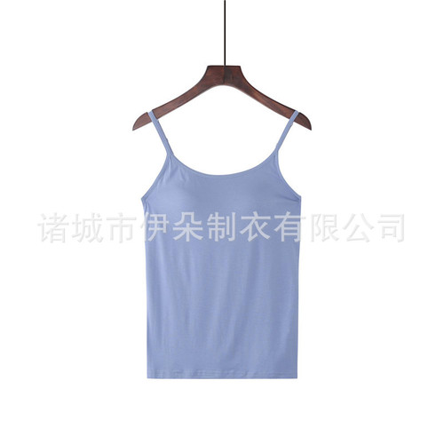 Modal camisole with breast pads, one-cup bra, loose large size inner layer, summer outer wear for women