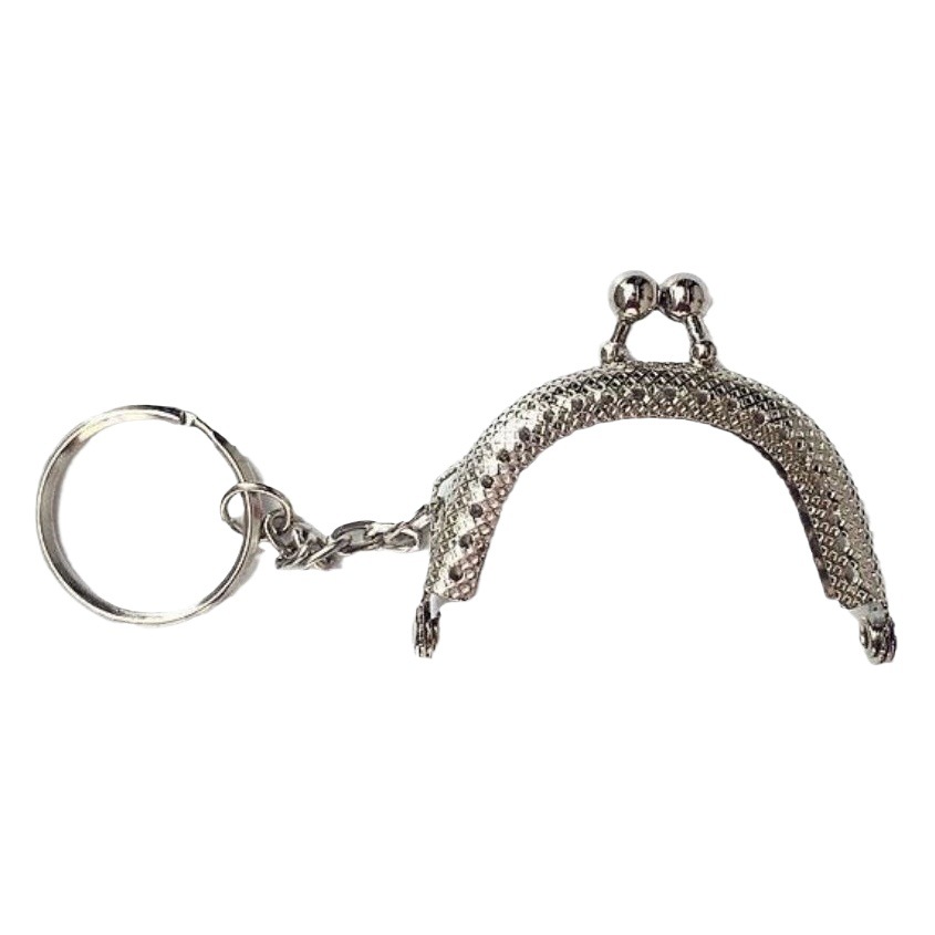 Llavero Metálico Semicircular de 5cm al por Mayor con 14/20 Agujeros, Accesorios para Monederos Hechos a Mano con Fieltro de Lana, Diseño a Cuadros.