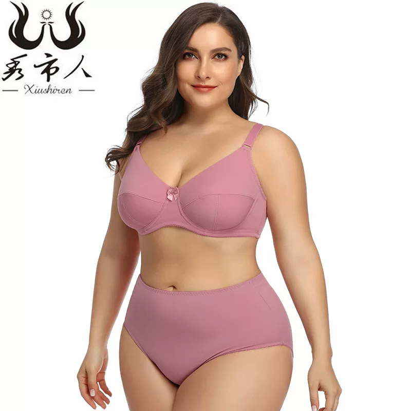 Glossy bra, set, ultra thin sexy comfortable breathable underwear, plus size, European style, wholesale