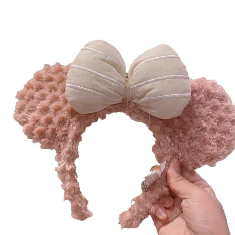 ディズニー購入 シェリーローズ ヘッドバンド 女性用 かわいい ダッフィーベア リボン ぬいぐるみ ヘッドバンド 遊園地 写真撮影 ヘアピン|undefined