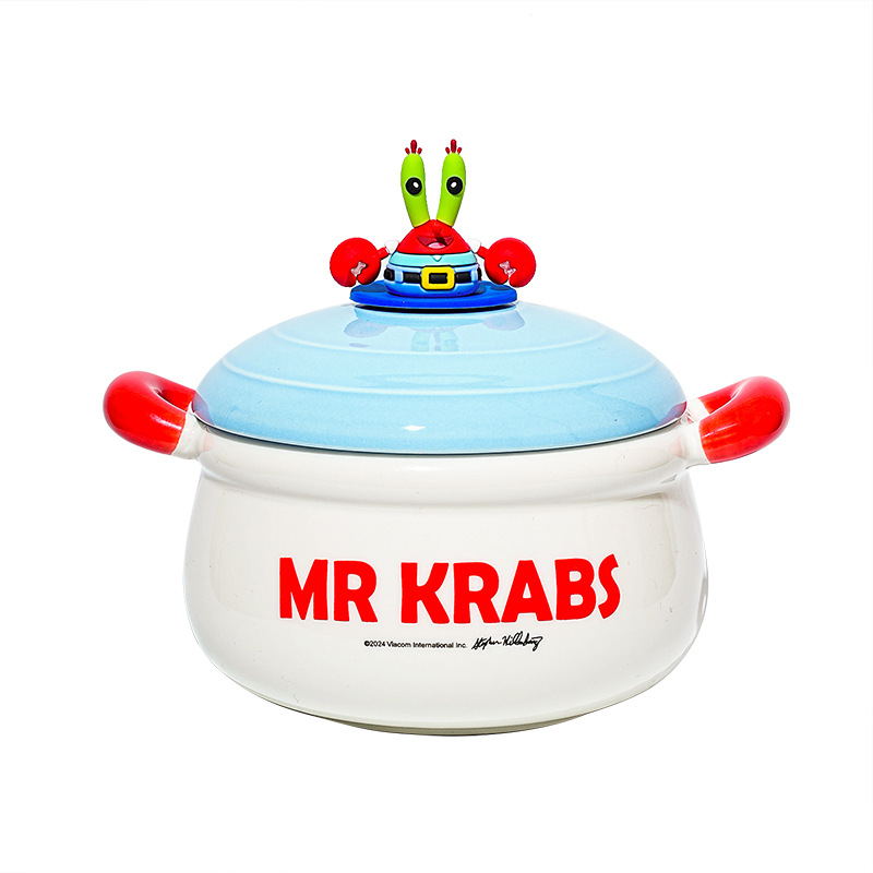 Bob Esponja bols de cerámica bols de fideos de esponja bols de cerámica bols de cerámica bols de dibujos animados de doble oreja gran capacidad muñeca