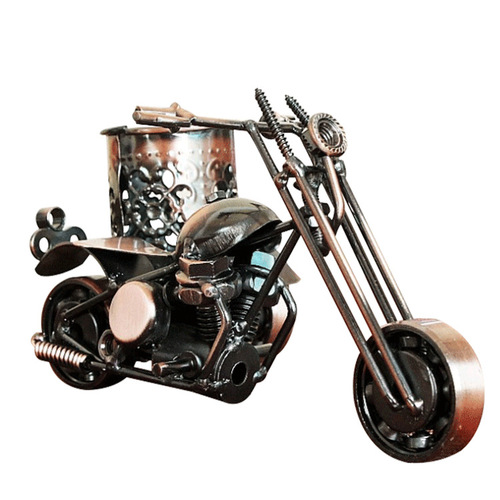 Motorcycle model pen holder, antique handmade iron car model, car model collection, drop shipping, multiple options to choose from
