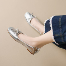 S-12法式春秋夏季新款平底蝴蝶结国风软底蛋卷鞋浅口单鞋大码女鞋