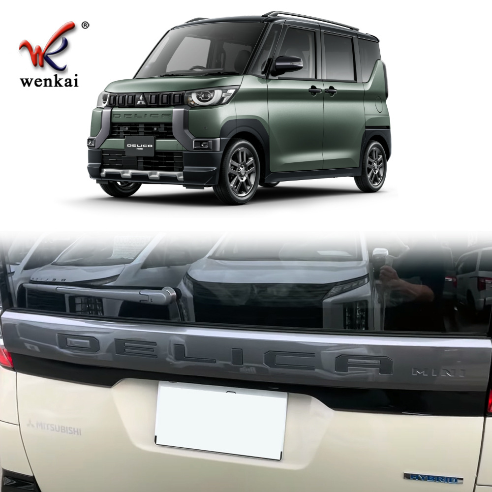 Adecuado para Mitsubishi 23 delica mini modificado trasero tronco carta tira decorativa tronco coche logo tira brillante