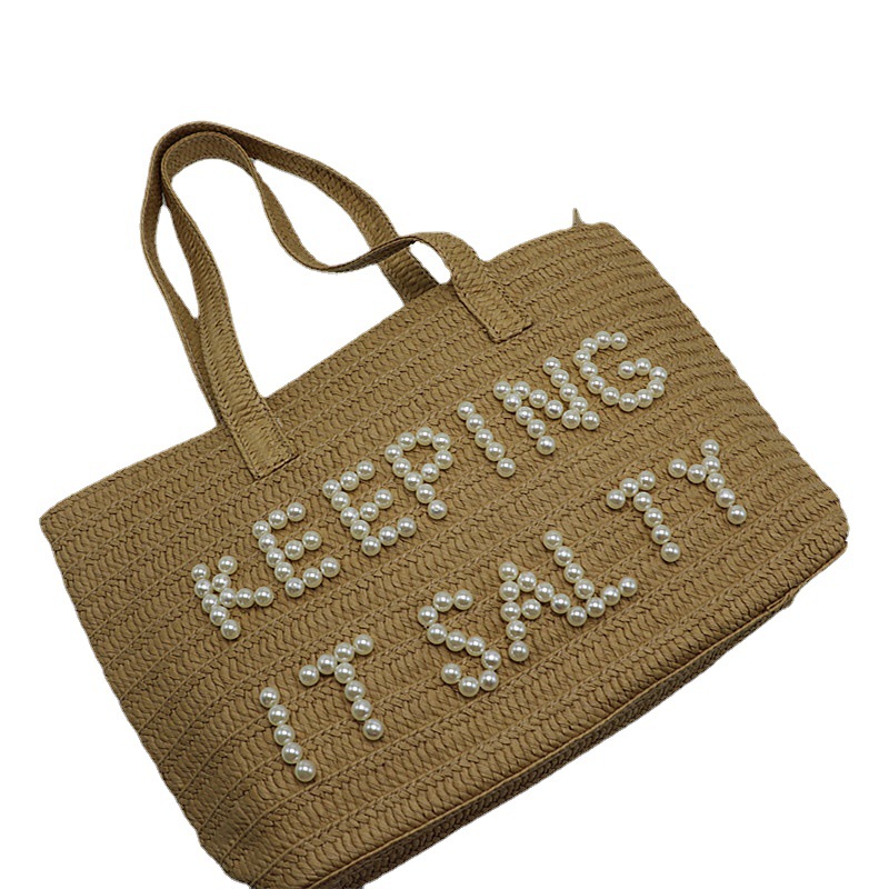 straw beach one-shoulder bag
