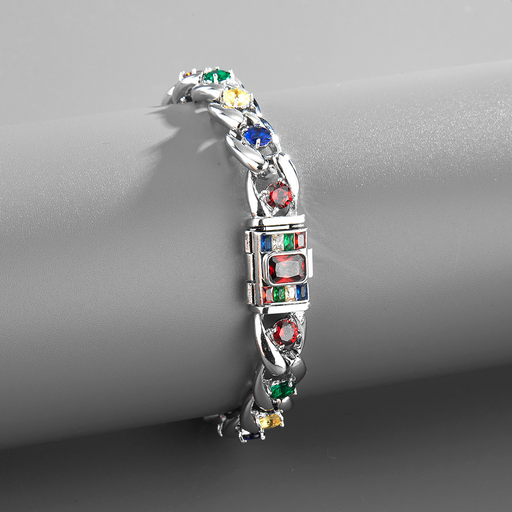 Cuban Link Chain Necklace With Full Zircon Stones For Men And Women_voghion.com