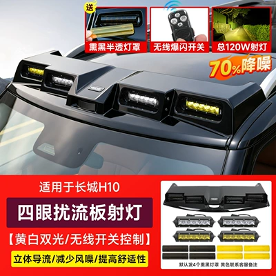 Roof rack – and side tents - free-shipping-via-sf-express-except-for-xizang-great-wall-h10-four-eye-spotlightsglossy-black2-led-spotlights2-blackened-lampshades-yellow2white2